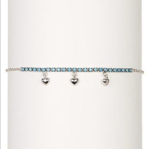 🆕 Adornia turquoise and sterling silver heart bracelet